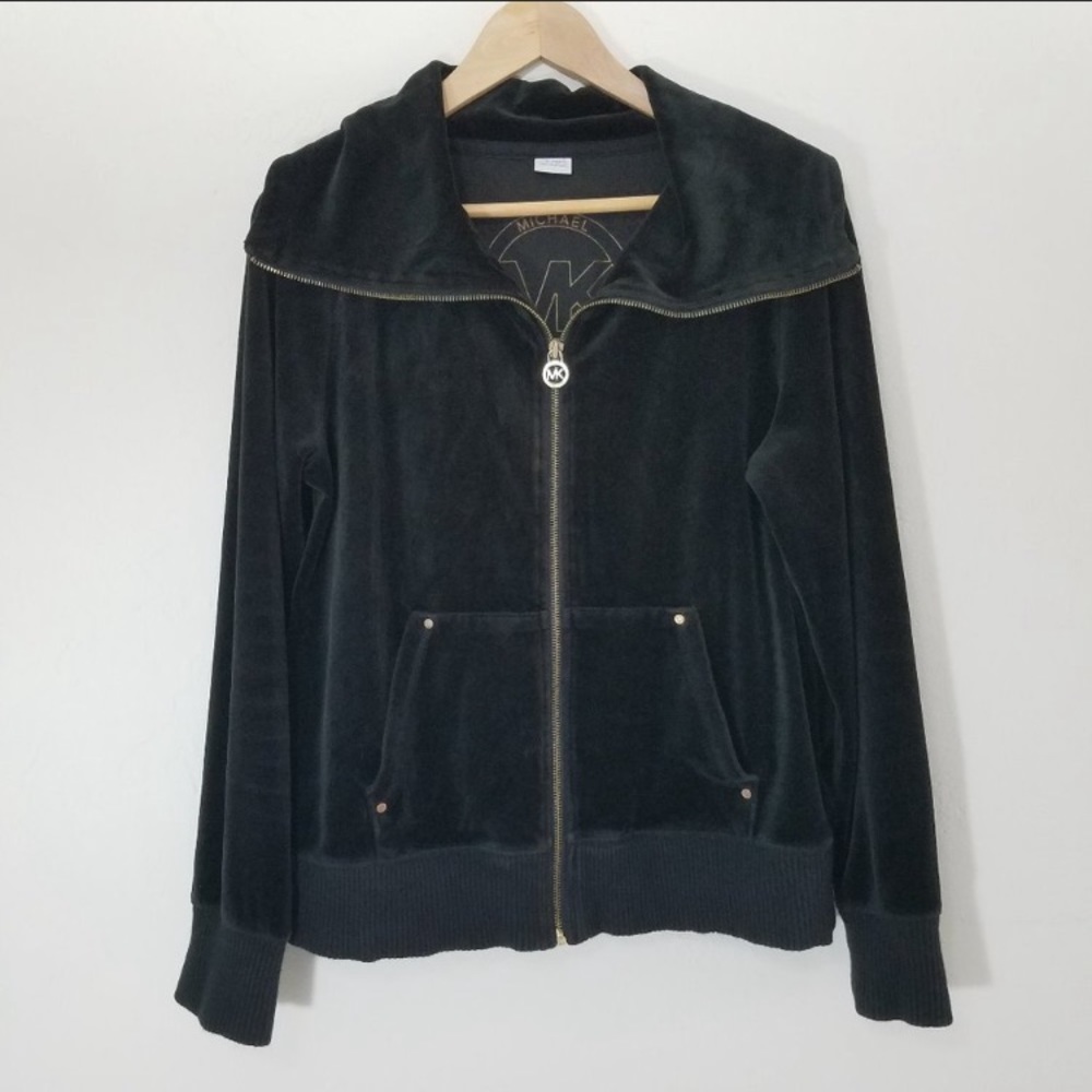 MICHAEL Michael Kors Zip Up Velvet Jacket Size L